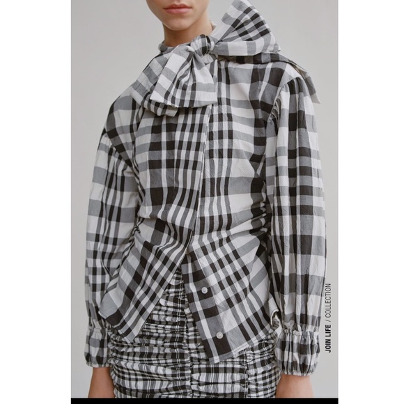 Zara plaid tie top - Picture 6 of 9